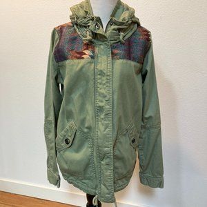 Roxy Canvas Jacket with Native Print, Junior's L
